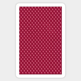 Illustration of knitted pattern, red wool stitches Sticker